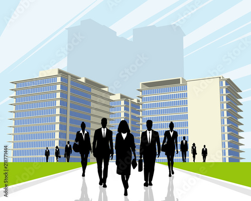 Business people outdoors