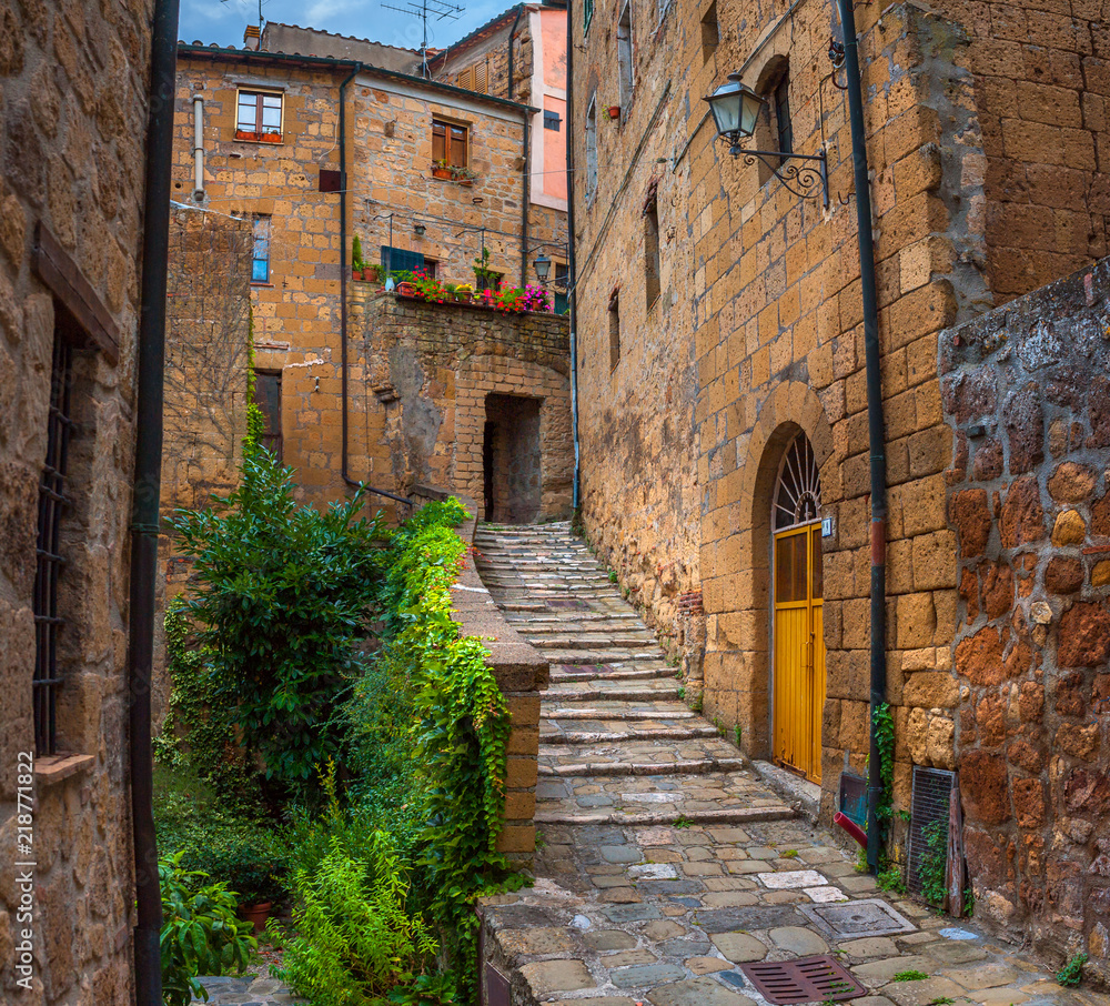 old street in the medieval town of Sorano Tuscany. Italy old street in the medieval town of Sorano Tuscany. Italy
