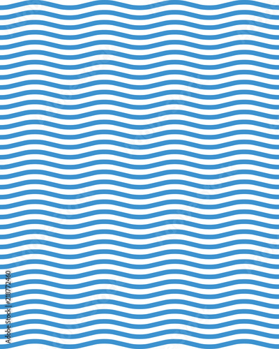 Seamless blue wavy lines simple pattern, abstract geometric background
