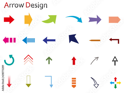 カラフルな矢印アイコンセット
