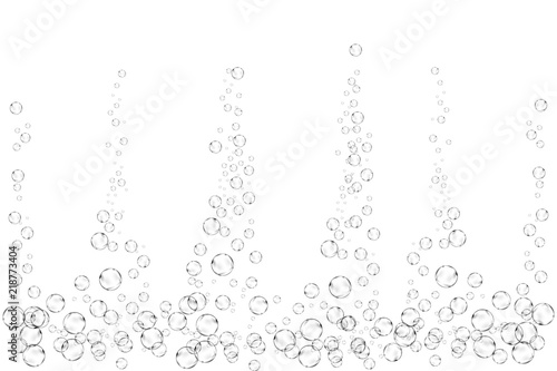 Realistic soap bubbles set isolated on the white background.