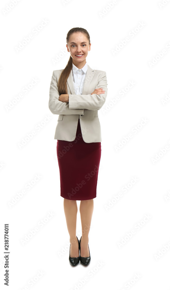 Beautiful businesswoman on white background Beautiful businesswoman on white background