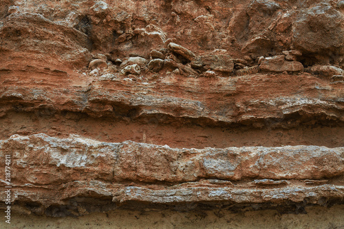 Rough texture of layered stone photo