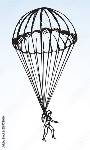 Parachutist. Vector drawing