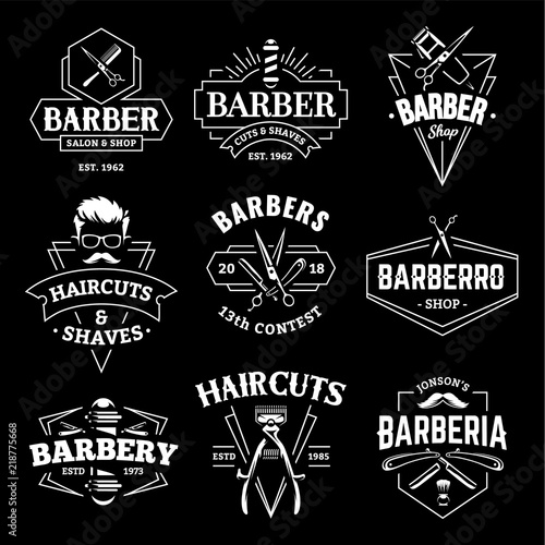 Barber Shop Vector Retro Emblems