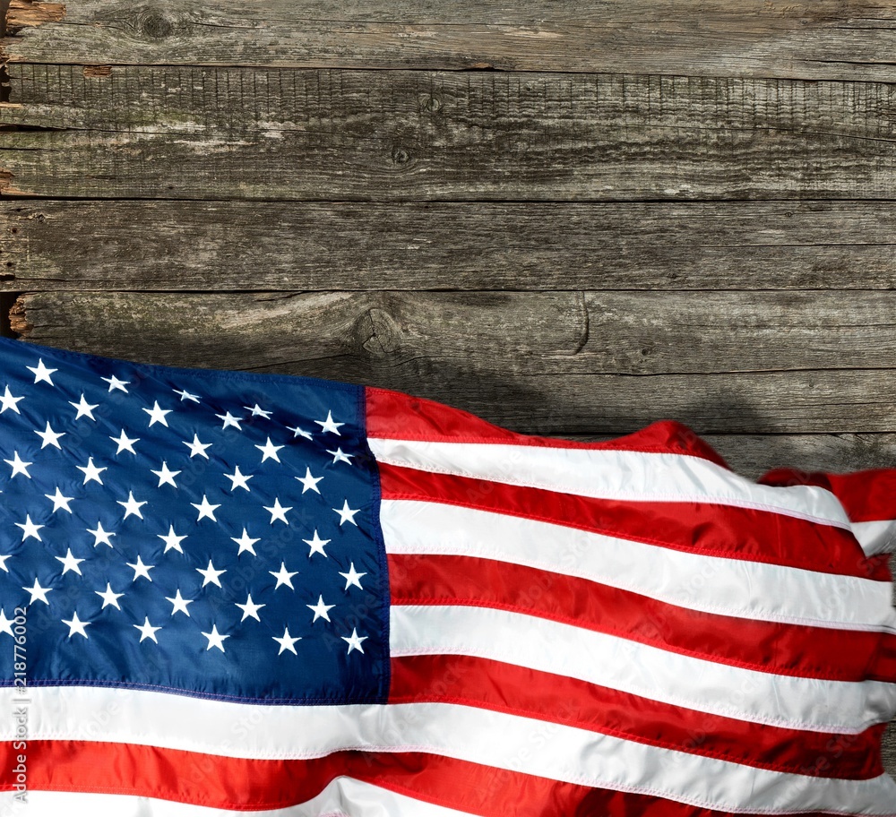 Obraz premium Closeup of American flag on background