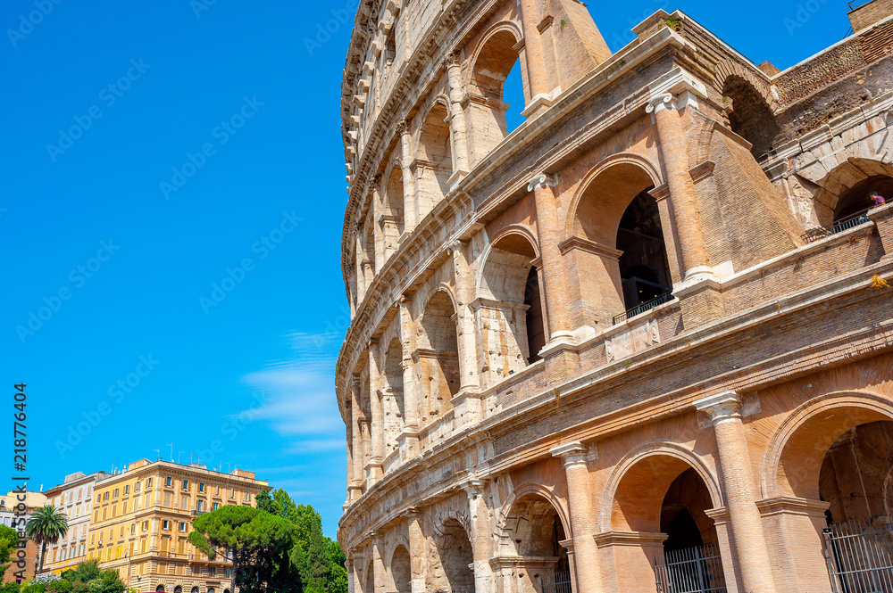 Panorama of the Roman Colosseum, Italy. Europe