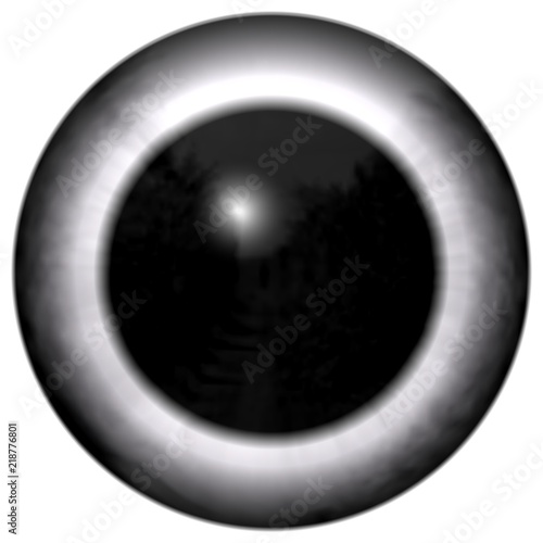 White 3d eyeball texture, eye with black round, human eyeball with white background