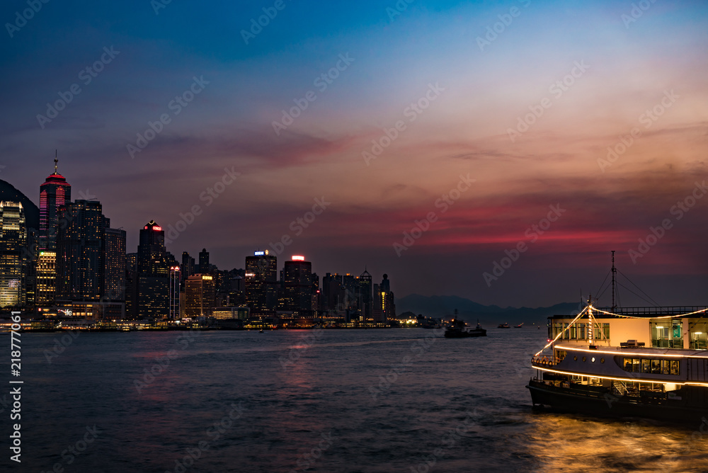 Hong Kong island at dusk