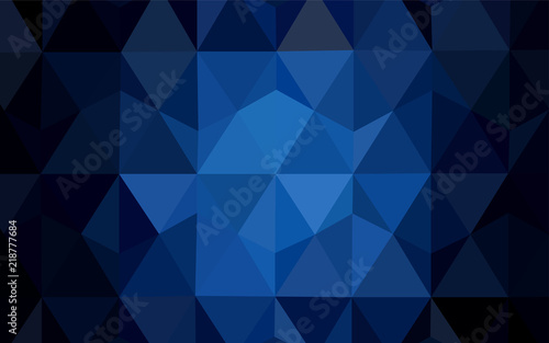 Dark BLUE vector shining triangular layout.