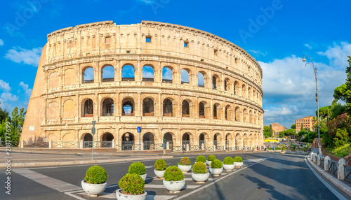 Panorama of the Roman Colosseum  Italy. Europe