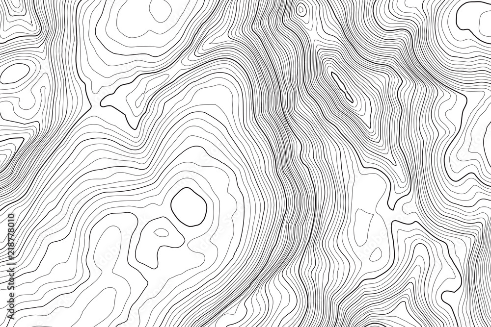 Fototapeta Vector contour topographic map background. Topography and geography map grid abstract backdrop. Business concept. Vector illustration