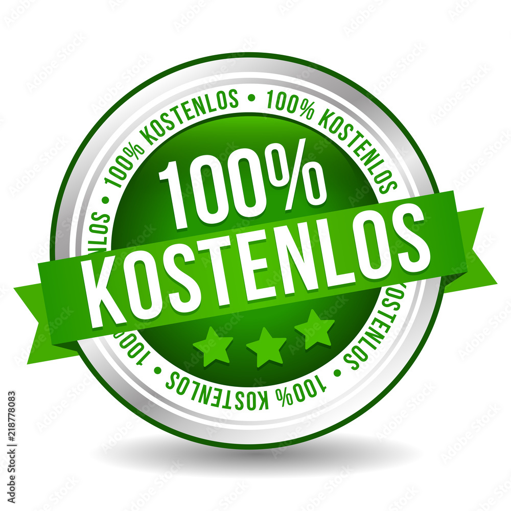 Siegel Button Banner - 100% kostenlos - in grün und silber Siegel Button Banner - 100% kostenlos - in grün und silber