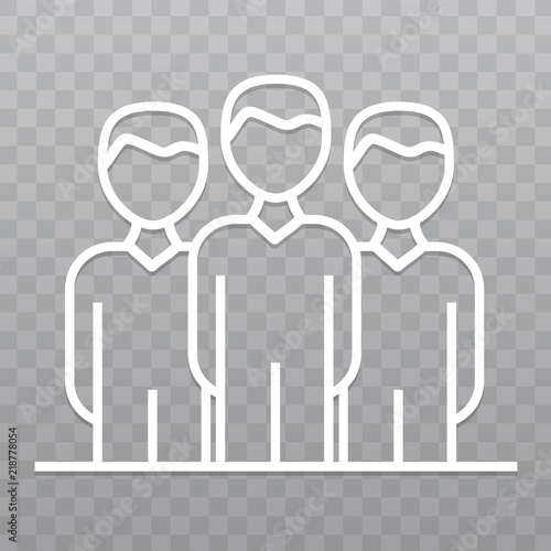 Thin line Team leader icon. Conference icon on transparent background.