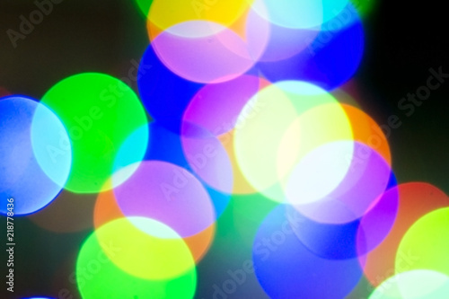 Background with yellow, blue and green colourful rounds