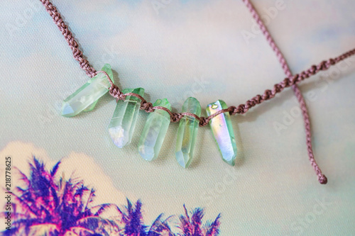 Natural crystal quartz necklace