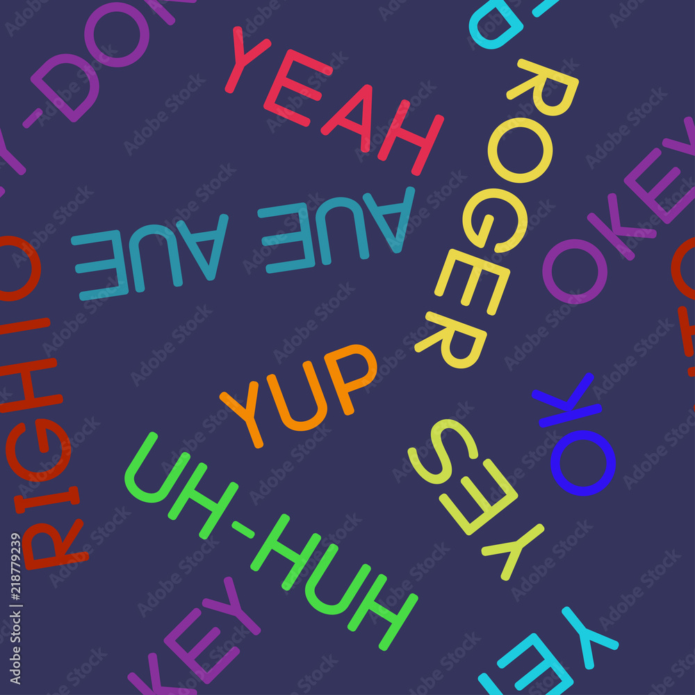 Typography coloured agreement words seamless vector lilac pattern for wrapping, craft, textile, fabric, poster, cards Typography coloured agreement words seamless vector lilac pattern for wrapping, craft, textile, fabric, poster, cards