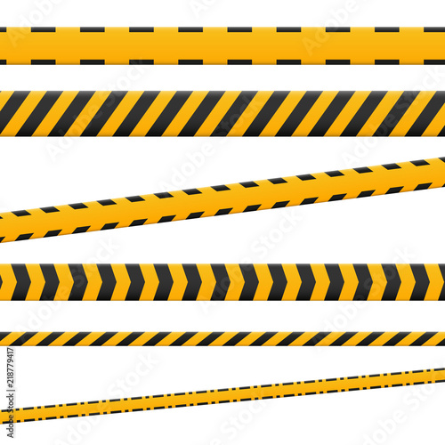 Lines isolated. Warning tapes. Caution. Danger signs. Vector illustration. © vikusandra