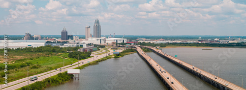 Aerial panorama Mobile alabama photo