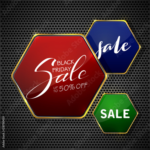 Lettering Black Friday Sale on abstract glowing background
