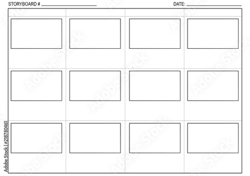 Storyboard template for film and short story planning photo