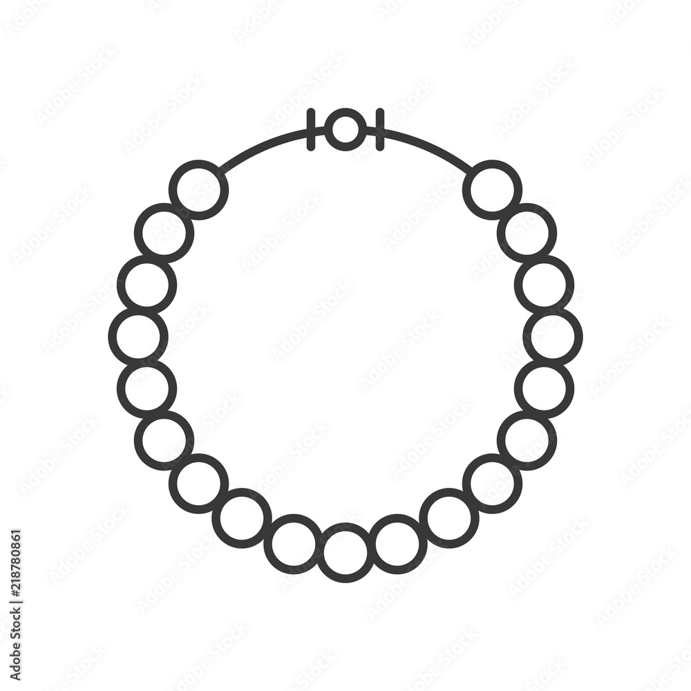 pearl or beads necklace, outline icon pearl or beads necklace, outline icon