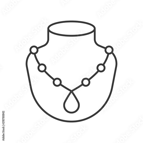 necklace with pendant, jewelry related, outline icon