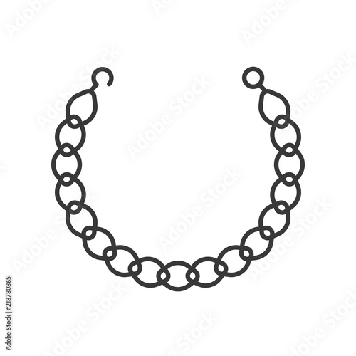 gold chain necklace, jewelry related outline icon