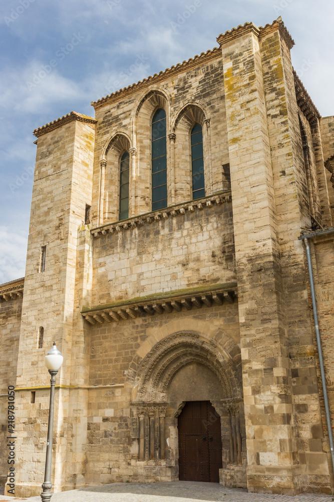 Entrance to the historic cathedral in Tudela, Spain