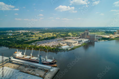 Aerial image of Lake Charles port harbor