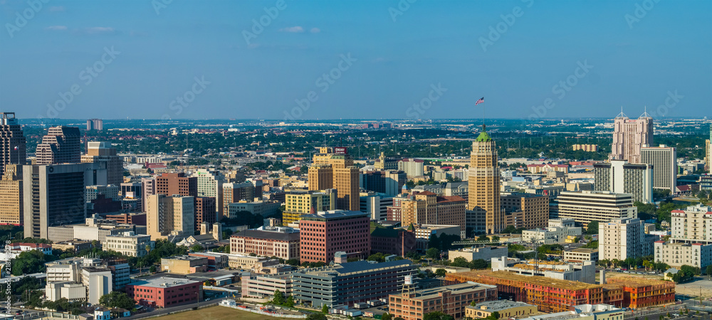 Fototapeta premium Aerial panorama San Antonio Texas Downtown