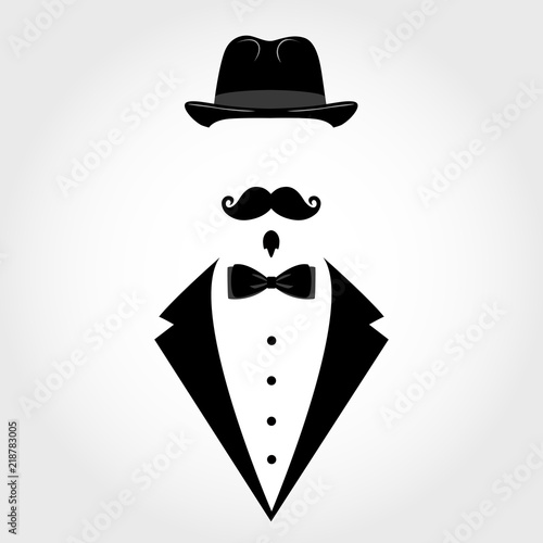 Suit icon isolated on white background. Gentleman icon. 