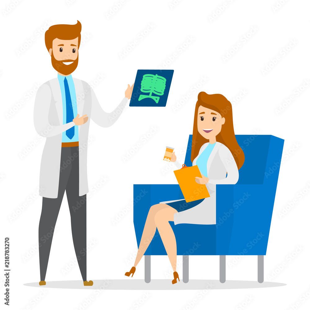 Doctors talking to each other. Doctor showing X-ray. Doctors talking to each other. Doctor showing X-ray.