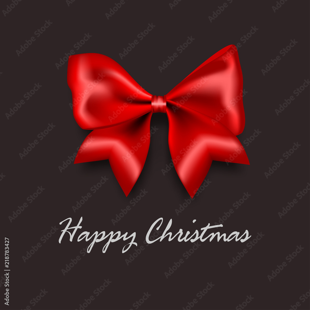 Merry Christmas red satin silk gift bow Merry Christmas red satin silk gift bow