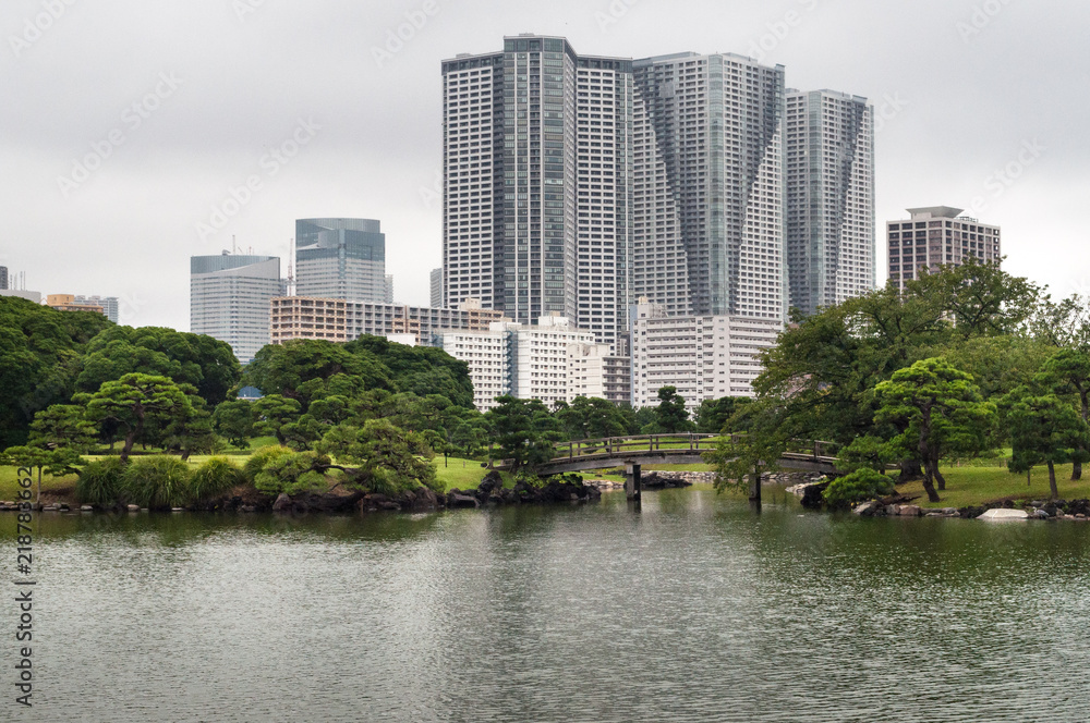  Jardines Hamarikyu, en la boca del río Sumida, y todo un oasis en medio de la ciudad de Tokyo, Japon
