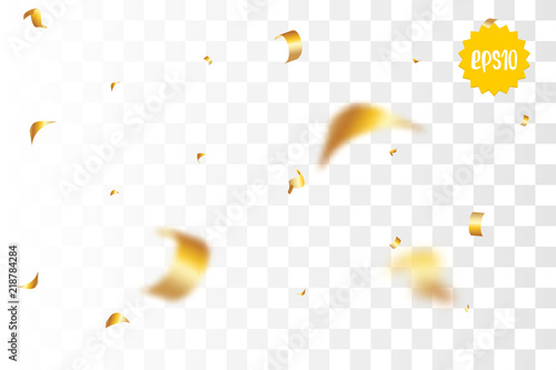 Golden holiday confetti random falling