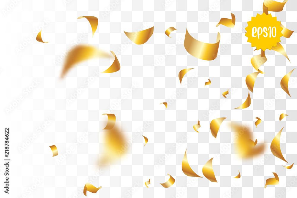 Golden holiday confetti random falling Golden holiday confetti random falling