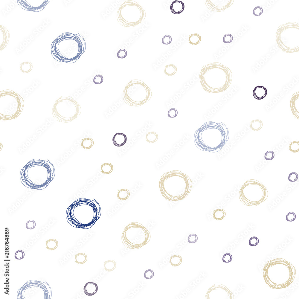 Dark Blue, Yellow vector seamless pattern with spheres.