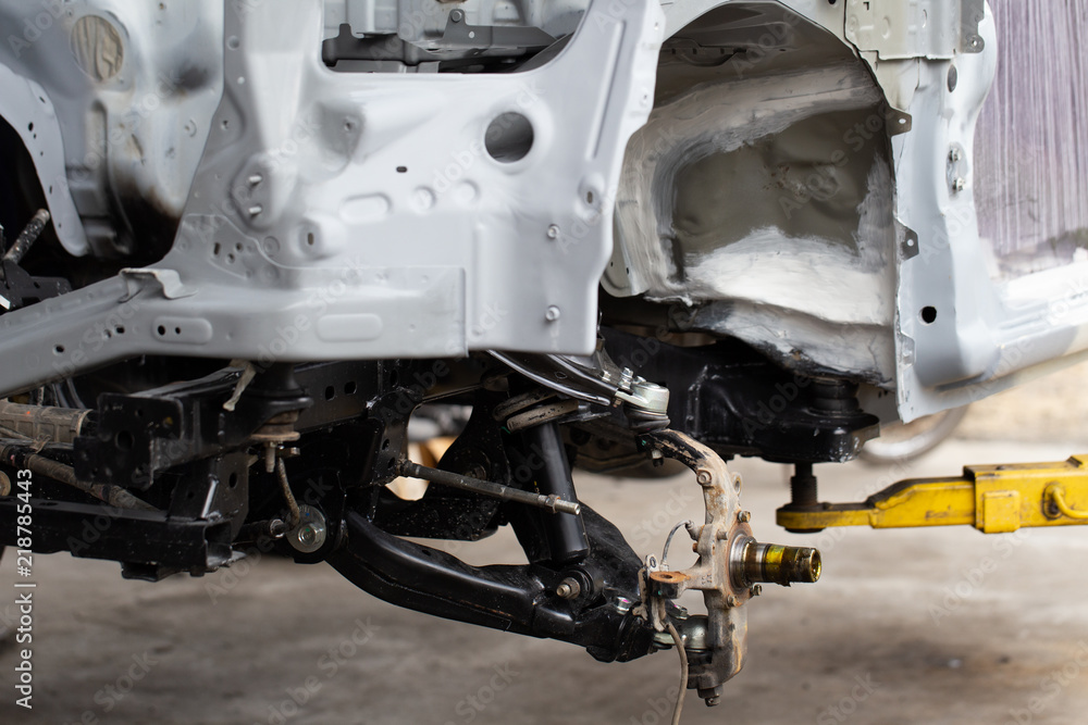 Fototapeta premium Old engine block interior parts.