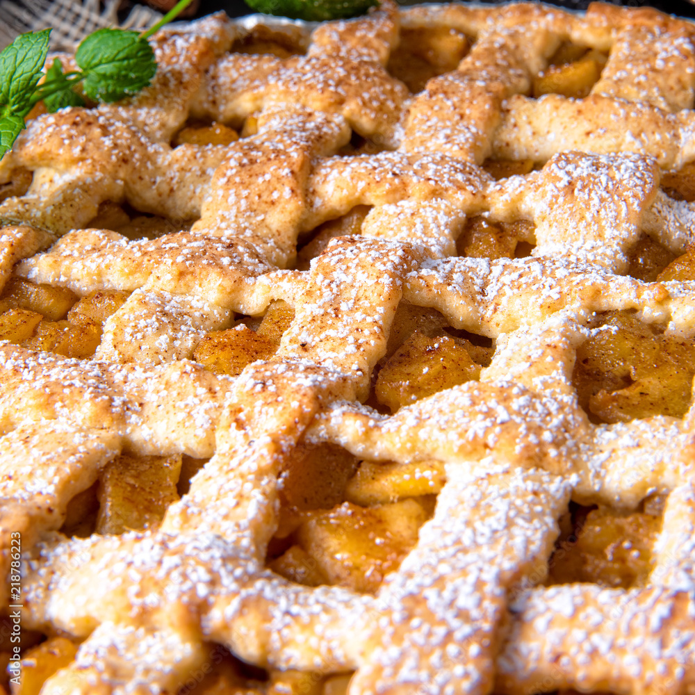 Tasty Apple pie with lattice upper crust Tasty Apple pie with lattice upper crust