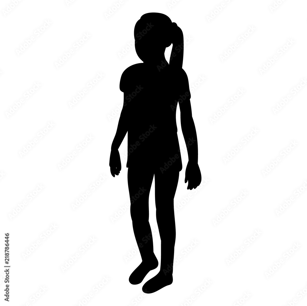 silhouette child, little girl silhouette child, little girl