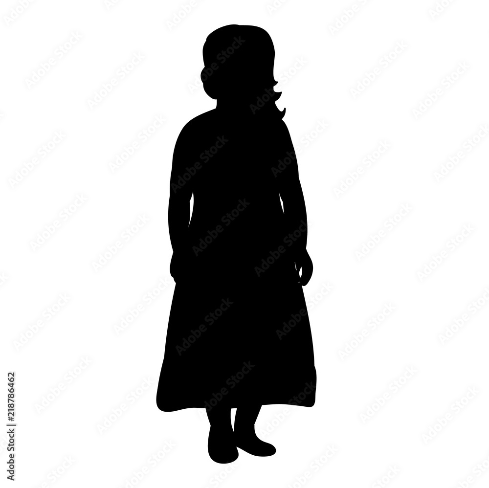 silhouette children little girl