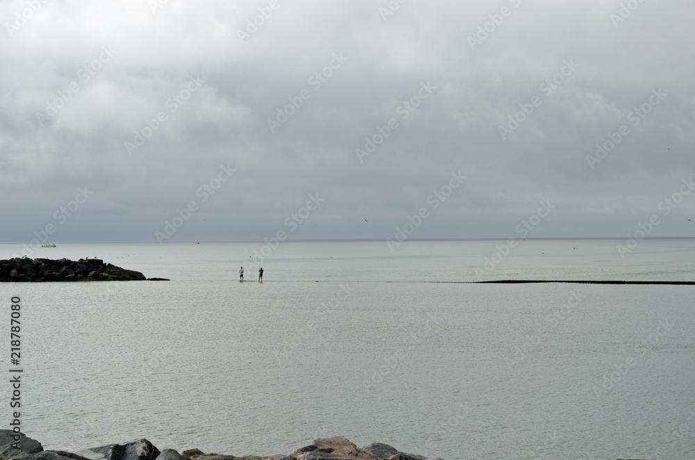 Landscape of ocean water clouds and land. Cloudy, nature Landscape of ocean water clouds and land. Cloudy, nature
