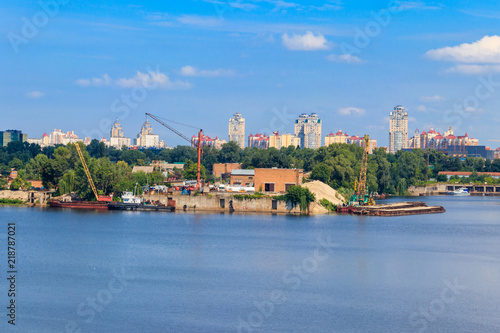 River cargo port in Kiev  Ukraine