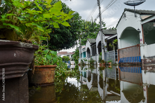 Houses in Houston suburb flooded from Hurricane, August 2018 photo