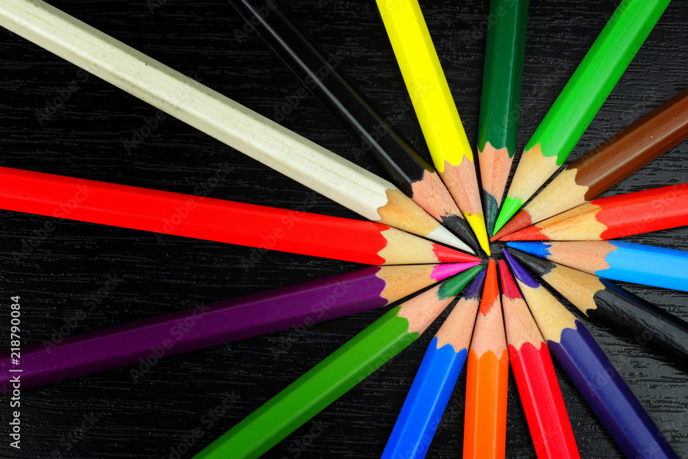 Fototapeta premium Spectrum colour created pencils