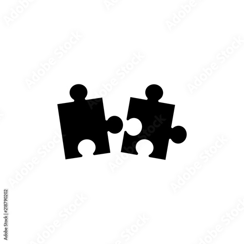Piece of Puzzle. Flat Vector Icon illustration. Simple black symbol on white background. Piece of Puzzle sign design template for web and mobile UI element