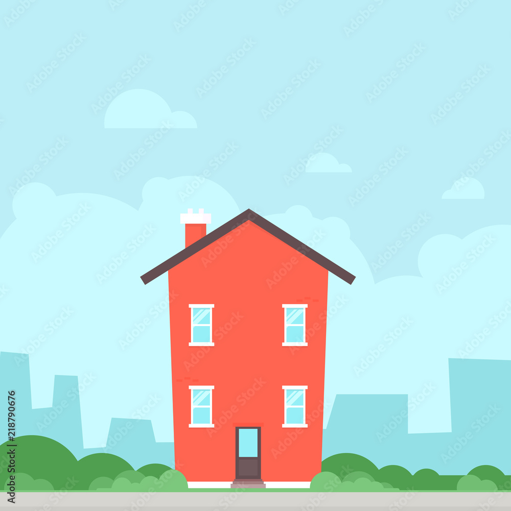 Red flat house icon Red flat house icon