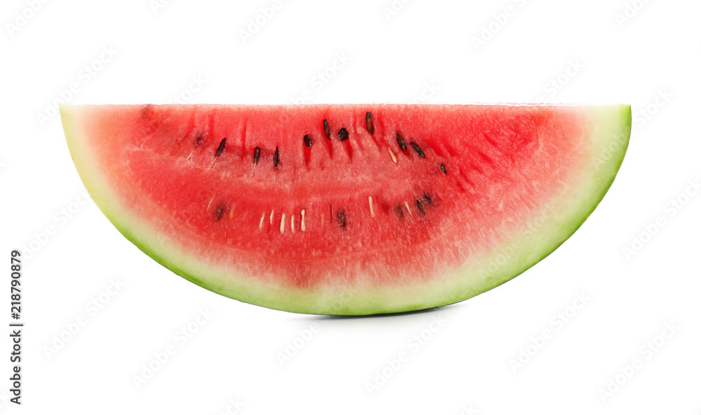 Slice of fresh watermelon on white background Slice of fresh watermelon on white background