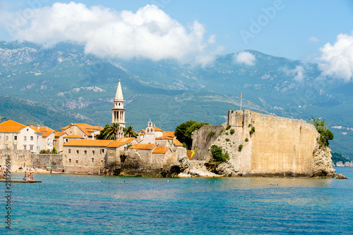 view of the old town of Budva, in Montenegro 